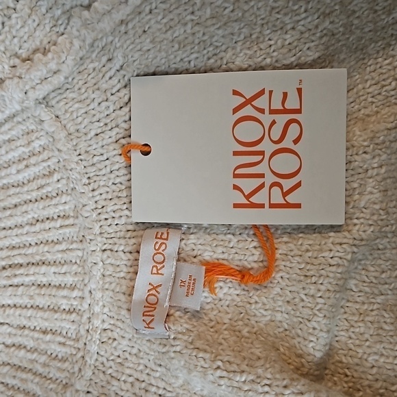 Knox Rose Cable Knit Sweater sz 1X Cream NWT - Picture 9 of 11